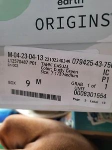 NIB Earth Origins Tanvi 7.5W WIDE Knit Trail Slip On Sneaker Dusty Green Fabric - Picture 1 of 11