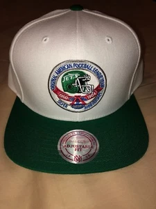 New York Jets Mitchell and Ness AFL Silver Anniversary Logo Snap Back Hat Rare - Picture 1 of 6