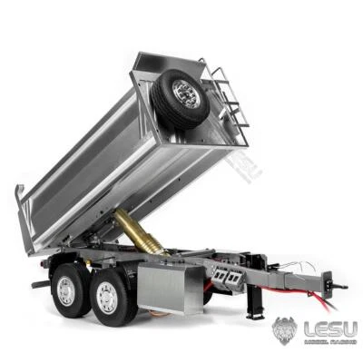 LESU 1/14 Metal RC Hydraulic 2-Axle Self-dumping Full Trailer Cylinder Lights - Image 1 of 4