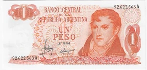 Argentina 1 Peso, 1972-1973 ND, P-287a, UNC - Crisp - Picture 1 of 2
