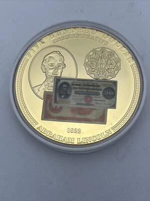 1922 $500 Lincoln Coin, Bank Note . With COA - Image 1 of 4