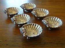 NICE SET OF SIX ANTIQUE VICTORIAN SCOTTISH STERLING SILVER SALTS, GLASGOW c1893