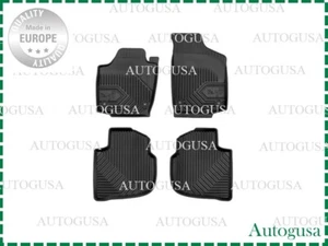NEW SET LHD BLACK RUBBER FLOOR MATS LINERS ALL WEATHER FOR SKODA RAPID 2012-2019 - Picture 1 of 6