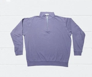 Peter Millar Crown Comfort Melange Interlock 1/4 Zip Pullover Men's Large Purple - Picture 1 of 7