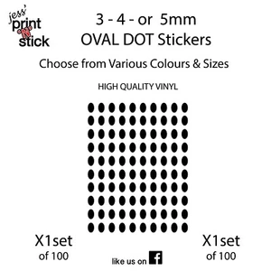 3mm - 4mm or 5mm Oval Dot Stickers - Bild 1 von 9