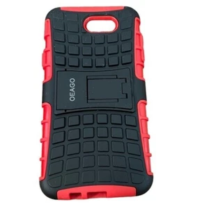 OEAGO Samsung J7 Fashion Phone Case Original Red Black Textured Stand - Picture 1 of 5