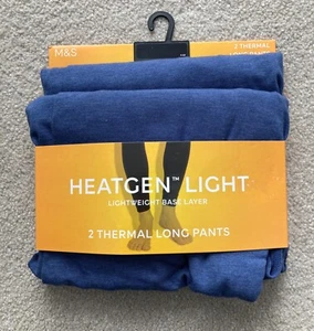 NEU M&S Herren Jeansblau Lange Thermohose 2er Pack Größen M, L & 2XL - Bild 1 von 2