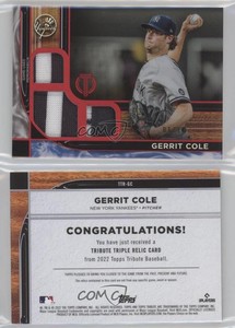 2022 Topps Tribute Tribute Triple Relics Red /10 Gerrit Cole #TTR-GC