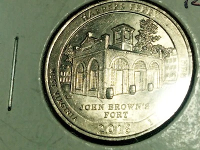 Mint Error Coin Washington Quarter 2016p Harper's Ferry Die Break On The Roof - Image 1 of 4