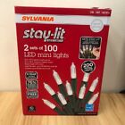 Sylvania Stay-Lit Platinum 2 Sets Of 100 LED Lights Pure White 200 count Total