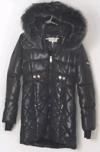 Nicole Miller Hooded Parka Jacket With Faux Fur Trimmed Hood Size Small - Picture 1 of 12