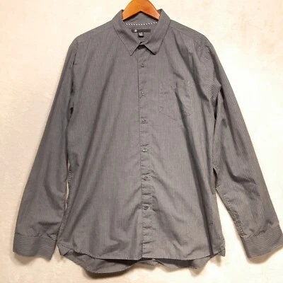 Volcom Mens Long Sleeve Factor Stripe Button Shirt Sz.XL/Gray Cotton Blend - Image 1 of 4