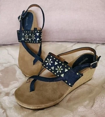 Style & Co. Womens Jazzmine Denim Studded Wedge Sandal Shoes  - Size 7M - Image 1 of 4