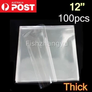 100 NEW PREMIUM THICK LP / 12" PLASTIC OUTER RECORD COVER SLEEVES 80um - Picture 1 of 8