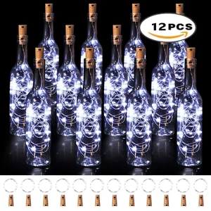 12 Packs Wine Bottle Fairy String Lights 20 LED Battery Cork For Party Wedding - Picture 1 of 10