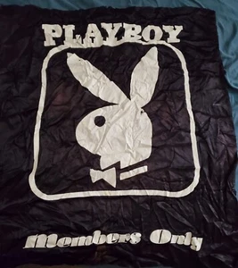 Vintage 80s Playboy Members Only Possibly Silk Flag Banner Poster 45x45" Rare - Picture 1 of 6