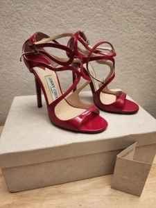 Jimmy Choo Lang Lance rote Damen-Riemchensandaletten aus Lackleder EU 35 795 $ - Bild 1 von 10