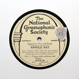 ARNOLD BAX "Quintet For Oboe And Strings" 12" NATIONAL GRAMOPHONIC 2 DISC [78] - Picture 1 of 4