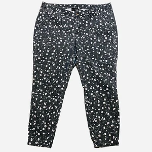 Lane Bryant Black  Multi Floral Stretch Cropped Pants Women’s Plus Sz 22 - Picture 1 of 10