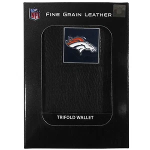 Portafoglio Denver Broncos Deluxe in pelle con tre pieghe con licenza ufficiale - Foto 1 di 3
