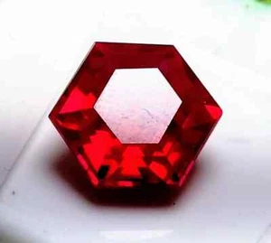 Piedra preciosa suelta certificada hexagonal color rojo sangre rubí birmano natural de 6,75 quilates - Imagen 1 de 7