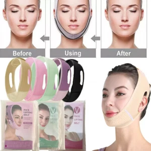 Face V-line Slimming Mask Belt Strap Double Chin Lifting Cheek Firming Band Lift - Picture 1 of 16