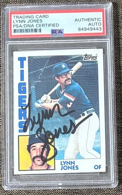 1984 TOPPS BASEBALL AUTOGRAPHED LYNN JONES CARD #731 PSA/DNA AUTHENTIC AUTO - Image 1 of 2