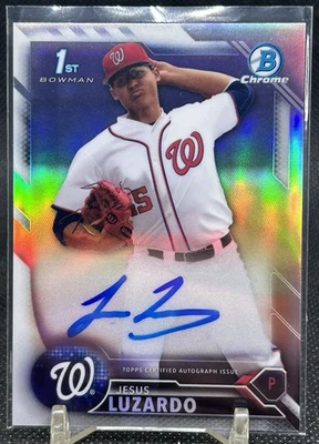2016 Bowman Chrome Draft Autographs Jesus Luzardo RC Refractor Auto 24/499 - Image 1 of 2