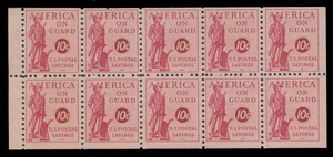 SCOTT #PS11b 1941 10c POSTAL SAVINGS STAMP MINT BOOKLET PANE - Picture 1 of 2