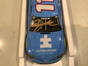 DENNY HAMLIN AUTOGRAPHED 2014 TOYOTA FEDEX FREIGHT AUTISM SPEAKS DIECAST & CARD - Picture 1 of 19