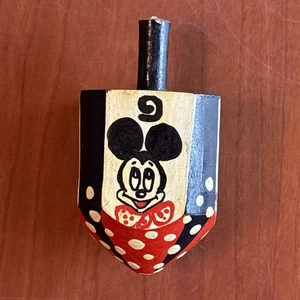 Madera Dreidel Mickey Mouse y Minnie Mouse de Disney Hanukkah pintada a mano - De colección - Imagen 1 de 8