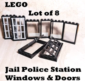 LEGO Estación de Policía Ventanas Cárcel Puertas Celda Ventanas Barras Rayas Construir Crear L - Imagen 1 de 1