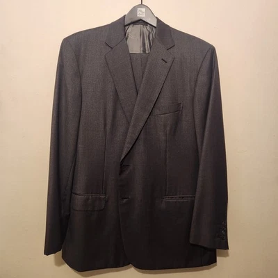 Brioni 100% 羊毛 MN Colosse 2 件套西装夹克 48L/裤子 42L 灰色意大利制造 — 第 1/4 张图片