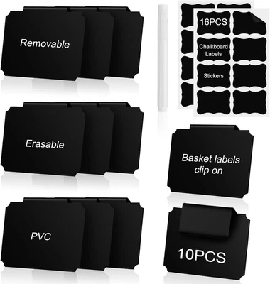 27 PCS Basket Labels Clip on Set, Storage Bin Label for Basket Tags, 10 Removabl - Image 1 of 4