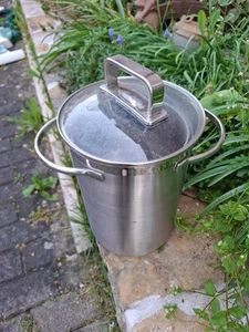 Spargelkochtopf mit Einsatzkorb Höhe Spargelkochtopf 24cm Durchmesser 17cm - Bild 1 von 3