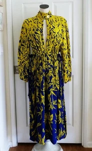 Maxi Proenza Schouler Azul Amarillo Viscosa Naranja Floral Funky Capas 6 $1390 - Imagen 1 de 24