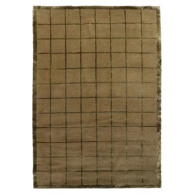 4'1''x5'8'' Hand Knotted Wool & Silk Moss Tibetan Transitional Rug - Image 1 of 4
