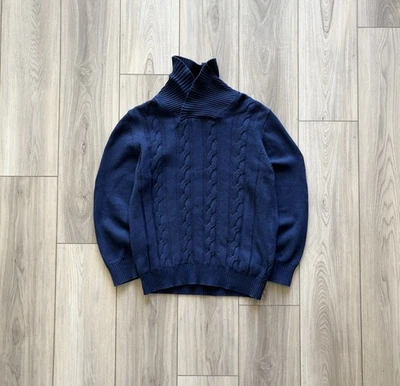 Suéter para niños Gap con cable azul de punto grueso, cuello alto, clásico para jóvenes XL Foto 1 de 4