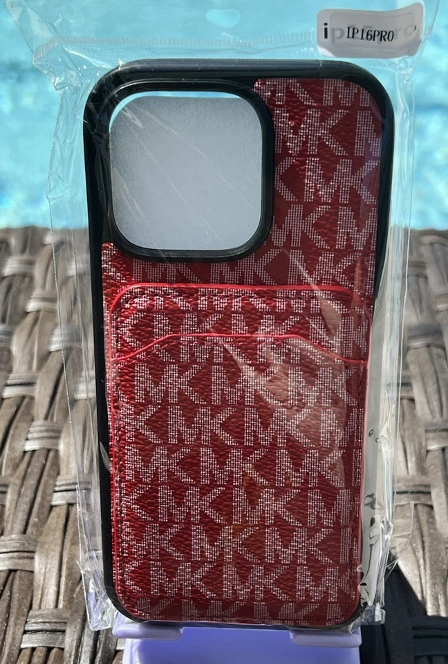 Luxurious Unisex Outlet Designer Red Signature Wallet Case for iPhone 16 Pro ! - Изображение 1 из 1