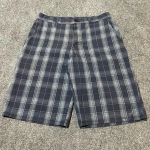 Dickies Shorts Mens 32 Blue Plaid Cotton Blend Chino Mid Rise Slash Pockets - Picture 1 of 13