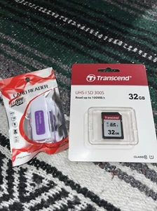 Transcend 32GB SD SDHC Memory Card for Canon Cameras and More, Bonus USB - Picture 1 of 5