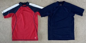 lot of 2 LANDS END boys rash guard swim shirt sz M 10-12 - Picture 1 of 2