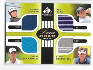 2012 SP Game Used Tour Gear Quad Dustin Johnson Haas Louis Oosthuizen Schwartzel - Picture 1 of 2