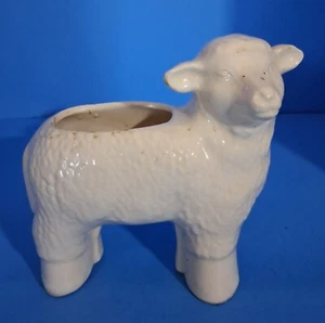 From Old Farm Estate Vntg Ceramic Standing Sheep LambPlanter - Picture 1 of 6