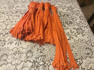 Bundle of 169 YKK #7 CAMO ORANGE Zippers Asst. Lengths ~ Factory Liquidation NEW - Picture 1 of 9