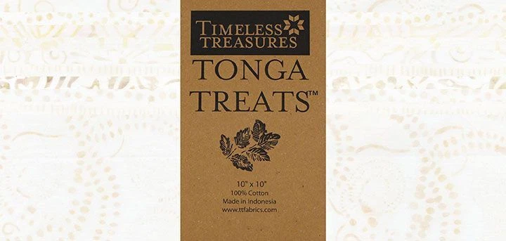 Timeless Treasures Tonga Treats - ALABASTER - (42) 10" Batik Fabric Squares - Image 1 of 1
