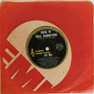 AC/DC Rock 'N' Roll Damnation Vinyl 7” Single 1978 Albert Productions-AP-11754 - Image 1 of 3