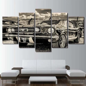 Ford Mustang 1965 coche deportivo enmarcado 5 piezas lona arte de pared - Imagen 1 de 1