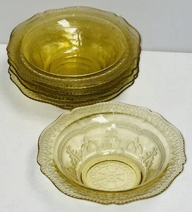 5 Federal PATRICIAN AMBER  6" CEREAL BOWLS - Picture 1 of 2