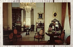 Cartolina Natchez Mississippi MS Melrose villa salotto e studio interni - Foto 1 di 3